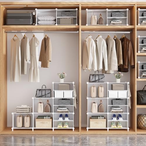 awtatos 6 cube closet organizer storage shelves, white showing dimensions