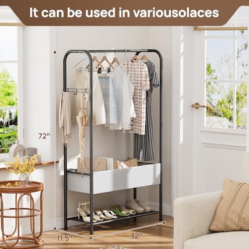 golpart freestanding metal garment rack - heavy duty shown in use