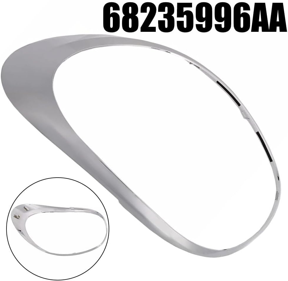 Right Taillight Lamp Trim Ring Exterior Cover Replacement for Fiat 500L 2014-2020, OEM 68235996AA 77366441, Replacement Exterior Fender Part, Wear-Resistant Car Rear Light Surround Frame Silver