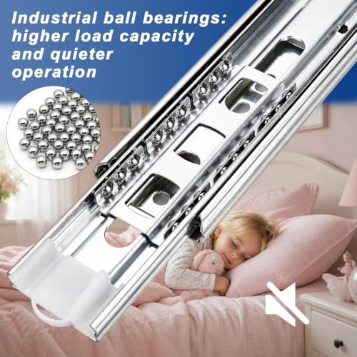 10 inch soft close drawer slides 6 pairs showing dimensions