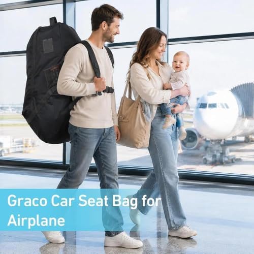 graco car seat travel bag, padded water resistant shown in use