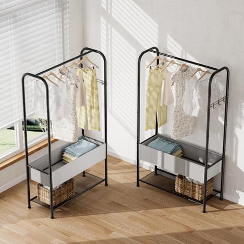 singaye wardrobe standing closet clothing rack with shelf on a desk or shelf