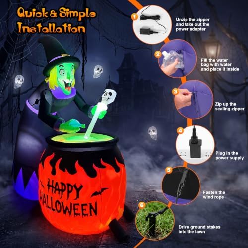 Luxspire 8FT Halloween Inflatable Outdoor, Halloween Witch Inflatables