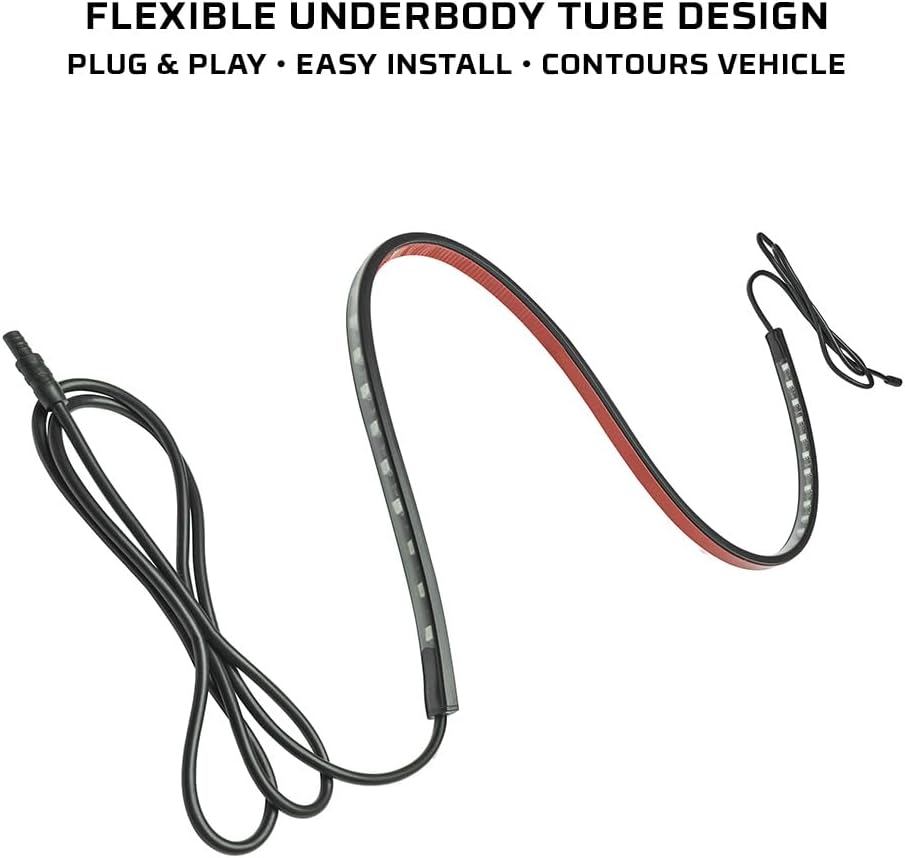 LEDGlow 4pc Green Flexible Car Slimline LED Underbody Underglow Accent Neon Lighting Kit - 4 Unique Patterns - Water Resistant, Low Profile Tubes - Includes Control Box & Remote
