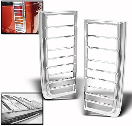 Tail Brake Light Lamp Bezels Covers Trim Molding Chrome Compatible with 2003-2009 Hummer H2