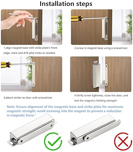 hbl 8 pack | heavy-duty magnetic door catch showing dimensions