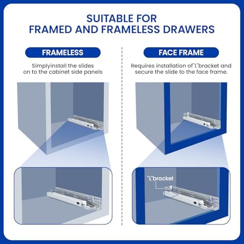 lontan 1 pair hidden undermount soft close drawer on a desk or shelf