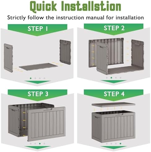 outdoor storage waterproof deck box for patio (45, package contents
