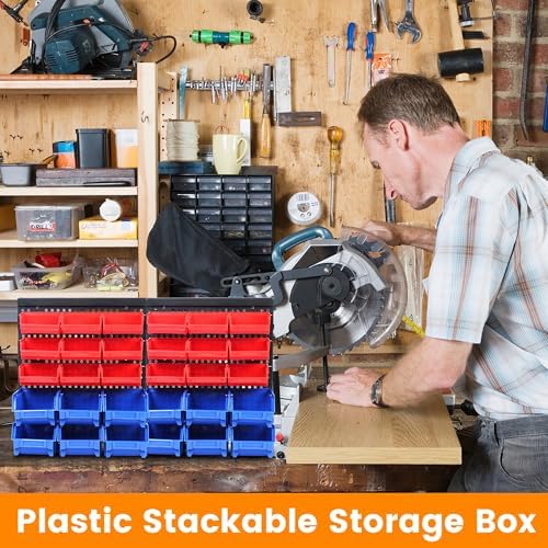 maxworks wall mount storage rack 30 bin heavy‑duty, package contents