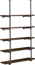 hitomen industrial iron pipe shelves, 2 set 5-tier, main product view