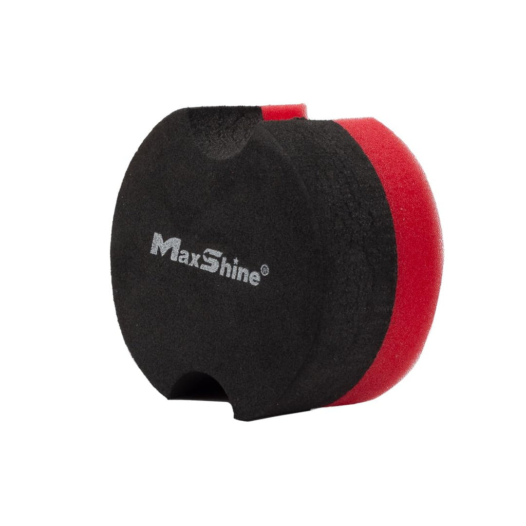Maxshine Wax Applicator Pad | 2.9 Inch, Grey & Red, EVA Dual-Layer Foam | Ergonomic Grip, Scratch-Free, Washable | for Car Wax, Sealant & Dressing Application