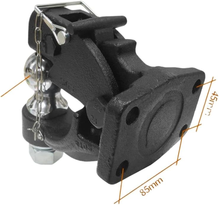 Pintle Hook Combo with 2 Inch Ball Trailer Hitch Towing Capacity 8 TON Compatible with RV Camper Caravan