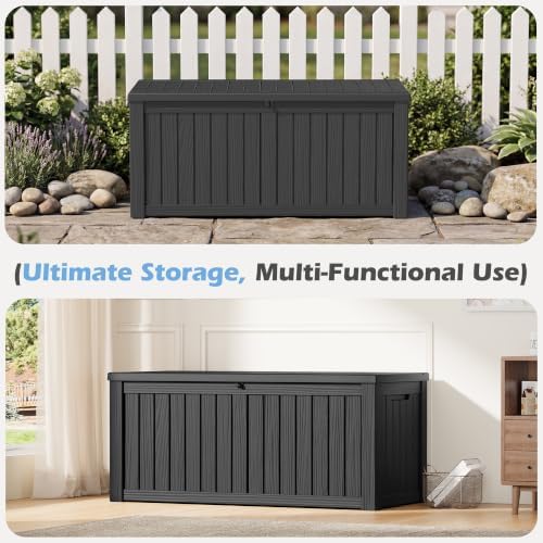 outdoor storage box waterproof, 160 gallon deck box, package contents