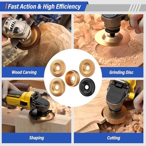 burmong 14pcs wood carving disc set for angle, side view