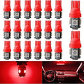 YM E-Bright 20-Pack 194 Led Bulb Red, 5050 5-SMD T10 194 168 W5W 2825 LED Bulb For Car Interior Lights Dome Map Trunk Clearance Dashboard License Plate Light Lamp DC 12V