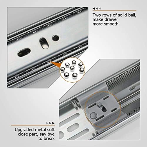 lontan 2 pairs soft close drawer slides 22, close-up detail