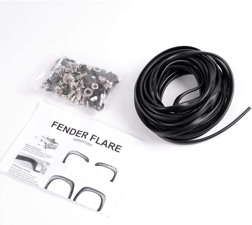 PIT66 Fender Flares Fit 02-09 Dodge Ram 1500 2500 3500 Textured Pocket Riveted Style Wheel Well Protection,UV-Resistant Fender Flares Cover Rust,Mud & Rock Damage Not Fit Dually/Hemi