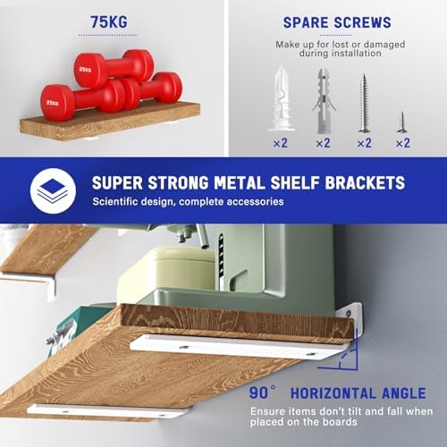 goovilla shelf bracket, floating shelf brackets 10 inch, close-up detail