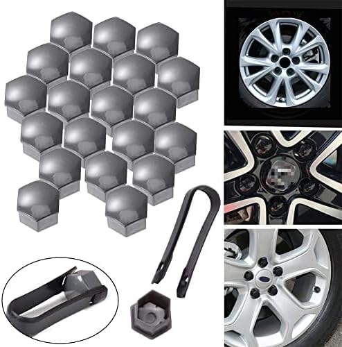 20Pcs Lug Nut Covers for Porsche Cayman (981c) 2015-2016, Wheel Nut Caps Rustproof Protector Dustproof Exterior Accessories,Grey-19mm