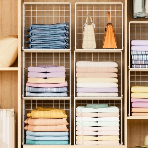hencawima 6 pack stackable closet organizer, closet organizers shown in use