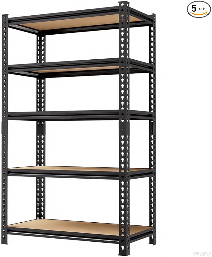 2000LBS Storage Shelves 5 Tier Garage Shelving Heavy Duty, Adjustable Metal by LIJIUHOME
