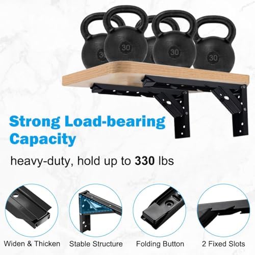 redcall 24inch floating shelf bracket,garage heavy duty folding, close-up detail