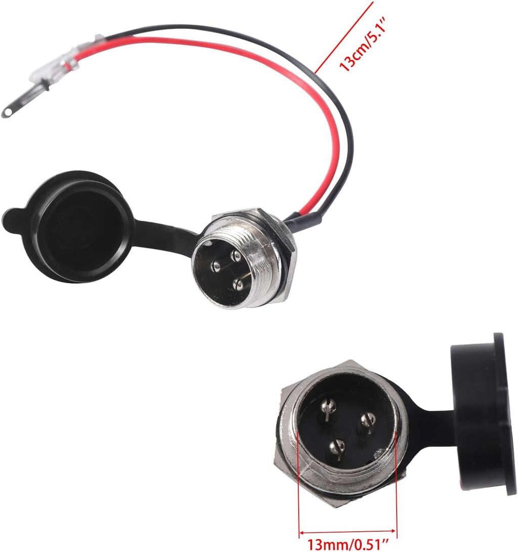 KAMIER 3 Pin Charger Port for Razor MX350 MX400 SX350 ZR350 Dirt Bike 4 Wheeler ATV Dirt Quad 500 Pocket Mod E325 E300 E300S E200 RX200 E200S E175 E100 Kids Electric Scooter Pocket Rocket Bike Parts