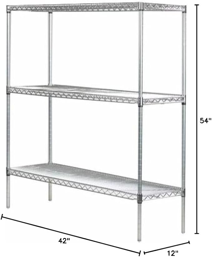 Omega 12" Deep x 42" Wide x 54" High 3 Tier Gray Starter Shelving Unit - Image 3