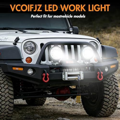 4 inch 99w driving fog lights spot flood shown in use