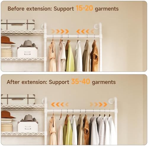 h6 wall mounted closet system, industrial pipe clothes showing dimensions