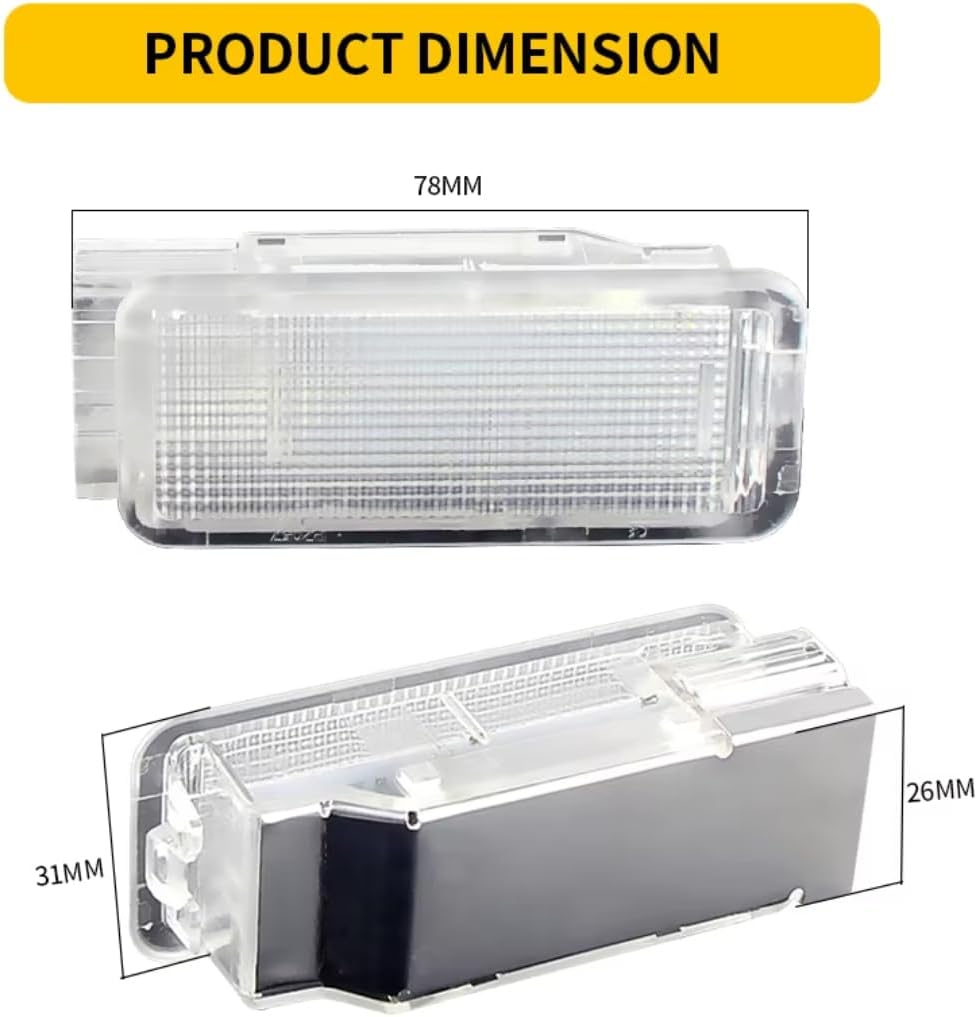 Car Trunk Light for Citroen C2 C3 C4 C5 C6 C8 DS3, for Peugeot 1007 207 306 308 5008 607 RCZ, Footwell Glove Box Trunk Interior Light
