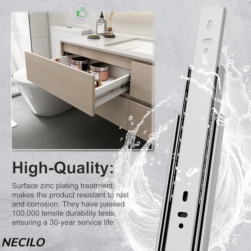 necilo 10 inch ball bearing drawer slides,100lb full showing dimensions