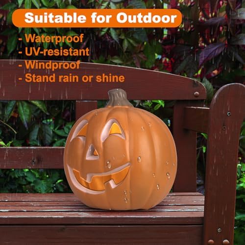 11" Jack O Lantern Halloween Pumpkin Lantern Light Up Pumpkin Decoration...