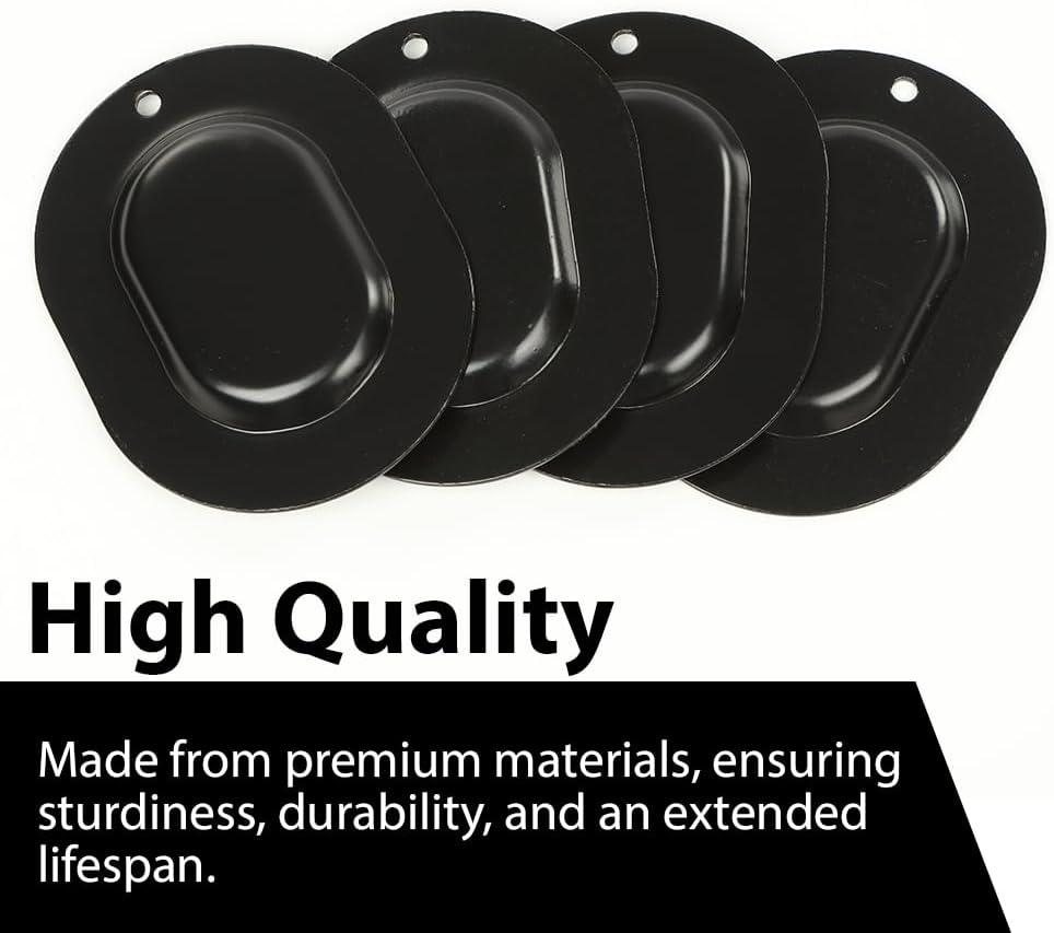 ANDPLAY 4pcs Trunk Floor Pan Drain Plug Plate Set Metal Compatible with A-Body, Chevelle, GTO, 442, GS 1967-1972 Fit A-Body, Chevelle, Lemans, Cutlass, Skylark 1973-1977 Black