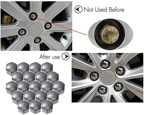 20Pcs Lug Nut Covers for Porsche Cayman (981c) 2015-2016, Wheel Nut Caps Rustproof Protector Dustproof Exterior Accessories,Grey-19mm