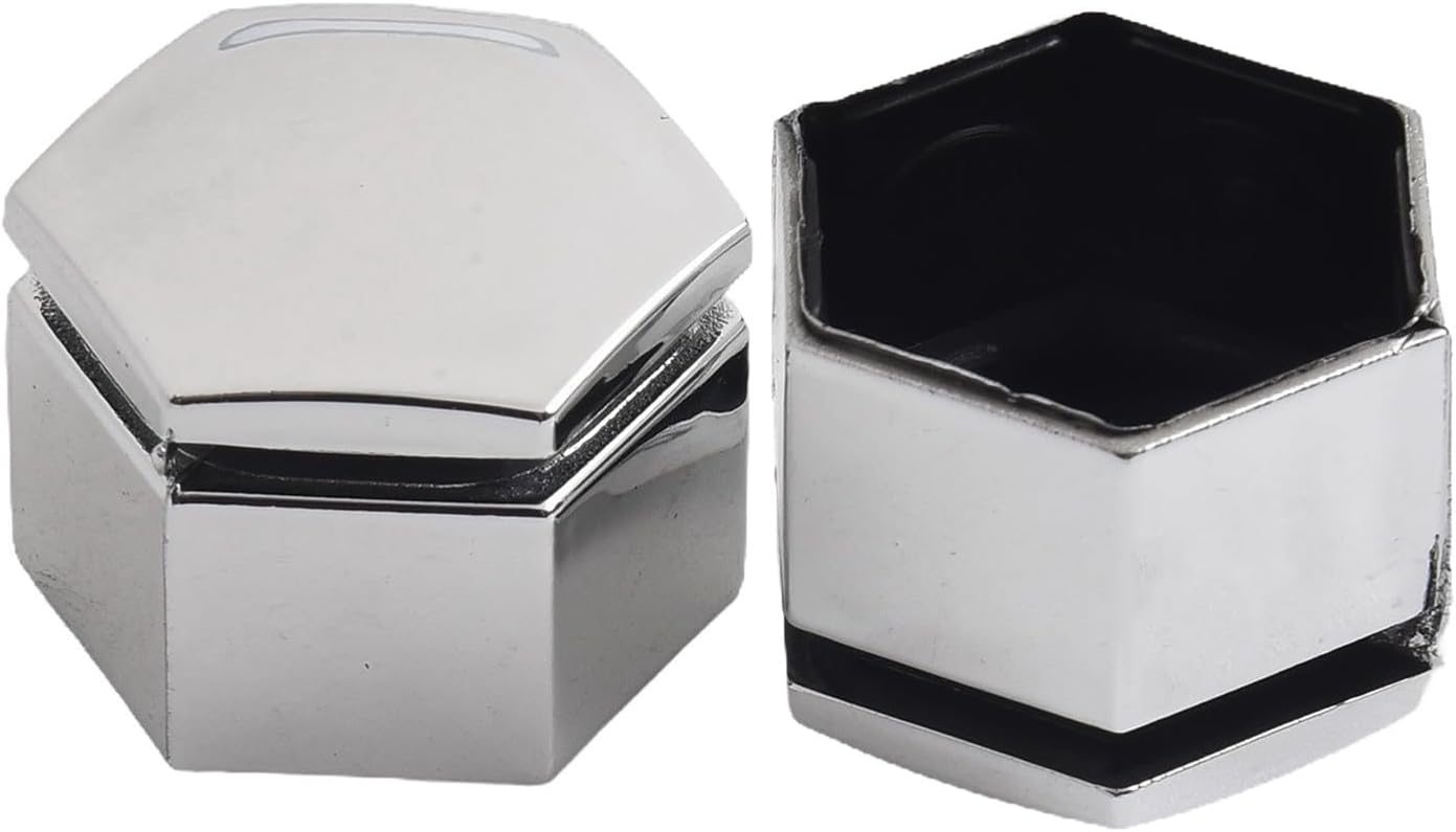 22mm Chrome Wheel Nut Covers 20 Pack with Remover Tool, ABS Hex Bolt to Prevent Rust and Enhance Finish