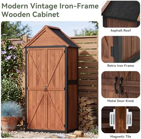 aoxun solid wood outdoor cabinet 2.3'x1.3' with asphalt, package contents