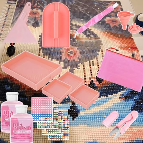 xeuzk all-inclusive diamond art accessories kit with a3, package contents