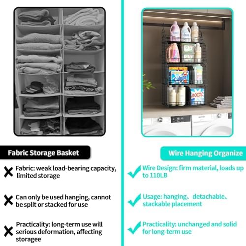 hapirm hanging closet organizer storage - 4 tier on a desk or shelf