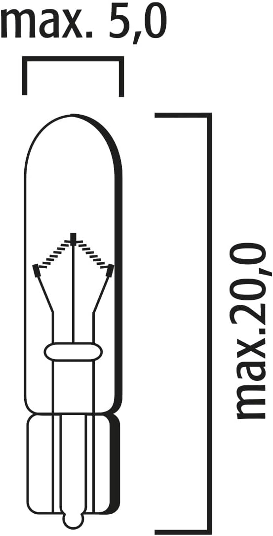 Flosser Incandescent 74 73 T5 3W Stock 4691 Warm White Dashboard Glove Box Interior Light Bulbs Replacement (Pack of 2) Made in Germany