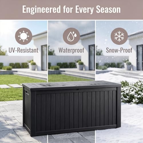 201 gallon large resin outdoor storage box, waterproof, view 9