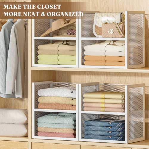 daoutime 6-tier stackable closet organizers and storage basket, side view