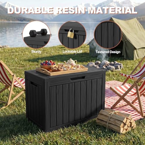 efu outdoor storage box 60 gallon deck box, close-up detail
