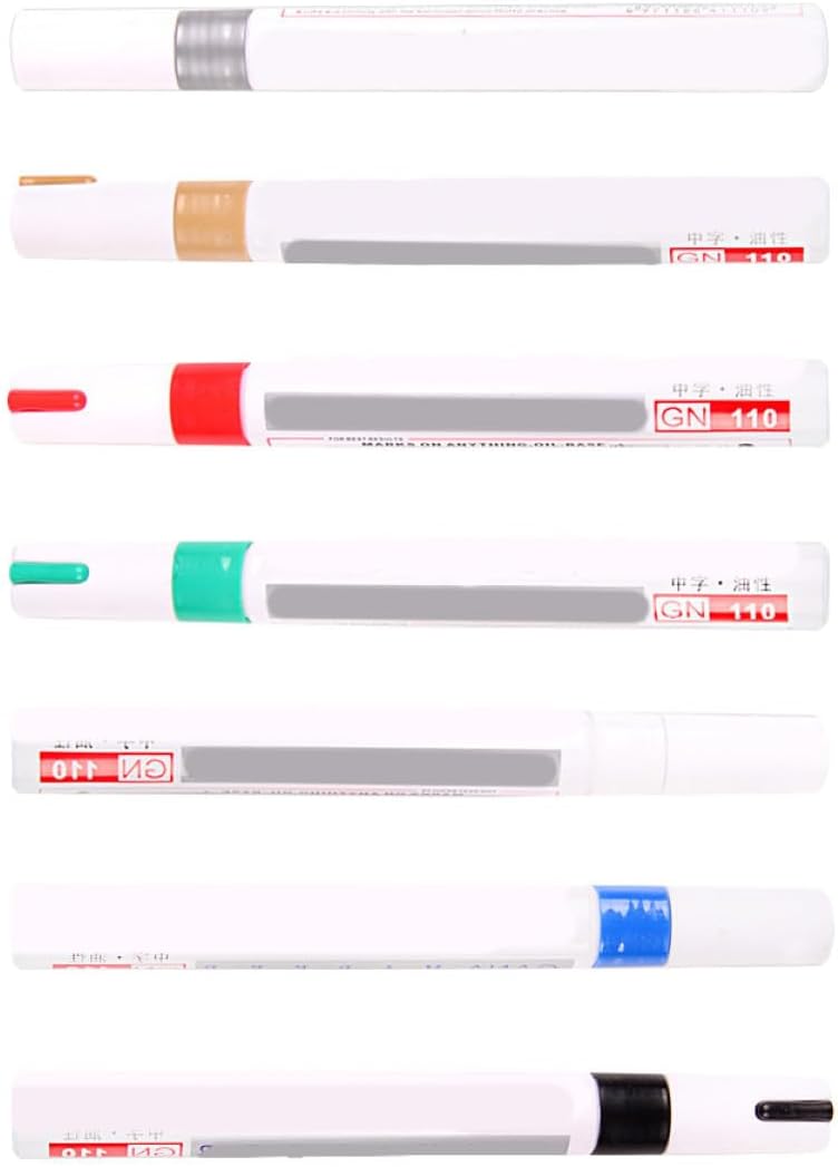 Outanaya 7pcs Tire Paint Pens Oil Based Quick-drying Touch up Paint Markers with Plastic Body for Repairing and Marking Tires and Graffiti