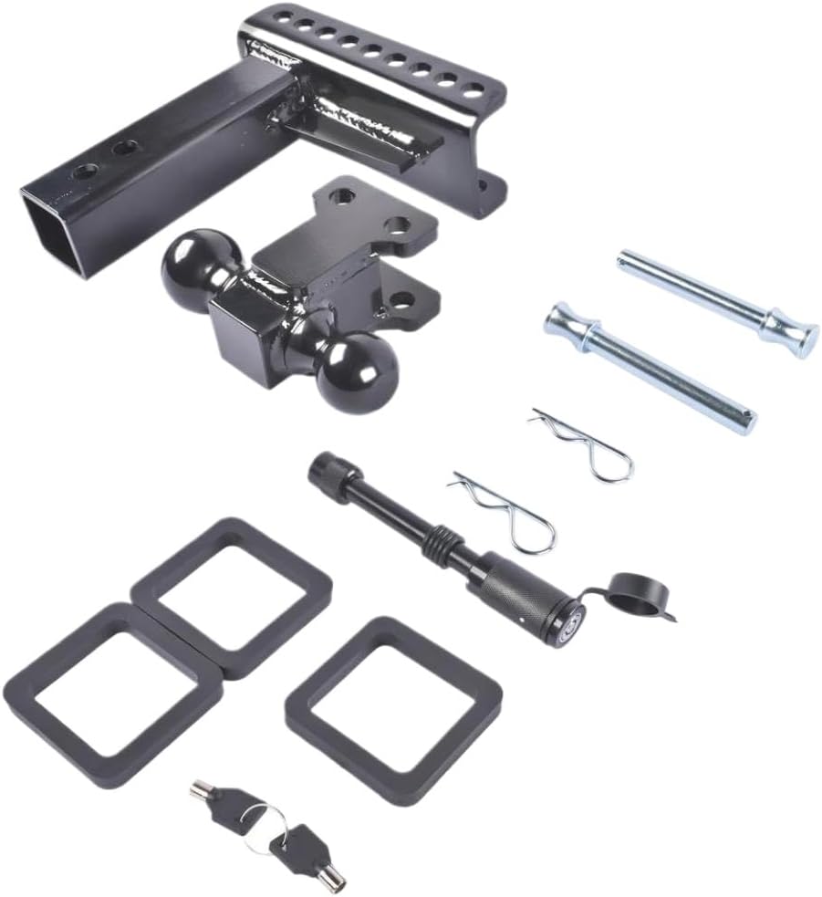 Adjustable Trailer Hitch 6 Inch Drop Rise 22000 LBS GTW Compatible with 2.5 Inch Receiver