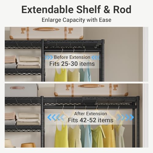 vipek x2 plus expandable heavy duty clothes rack, side view