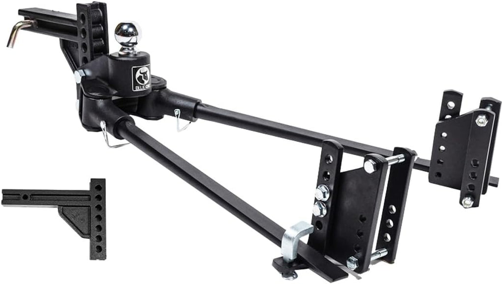 Blue Ox BXW01050 TrackPro Weight Distribution Hitch 2″ Receiver | 7 Hole Shank | 10,000 Maximum Towing Weight | Levels Out Ride to Restore Control and Stability | Pre-Installed 2-5/16" Hitch Ball