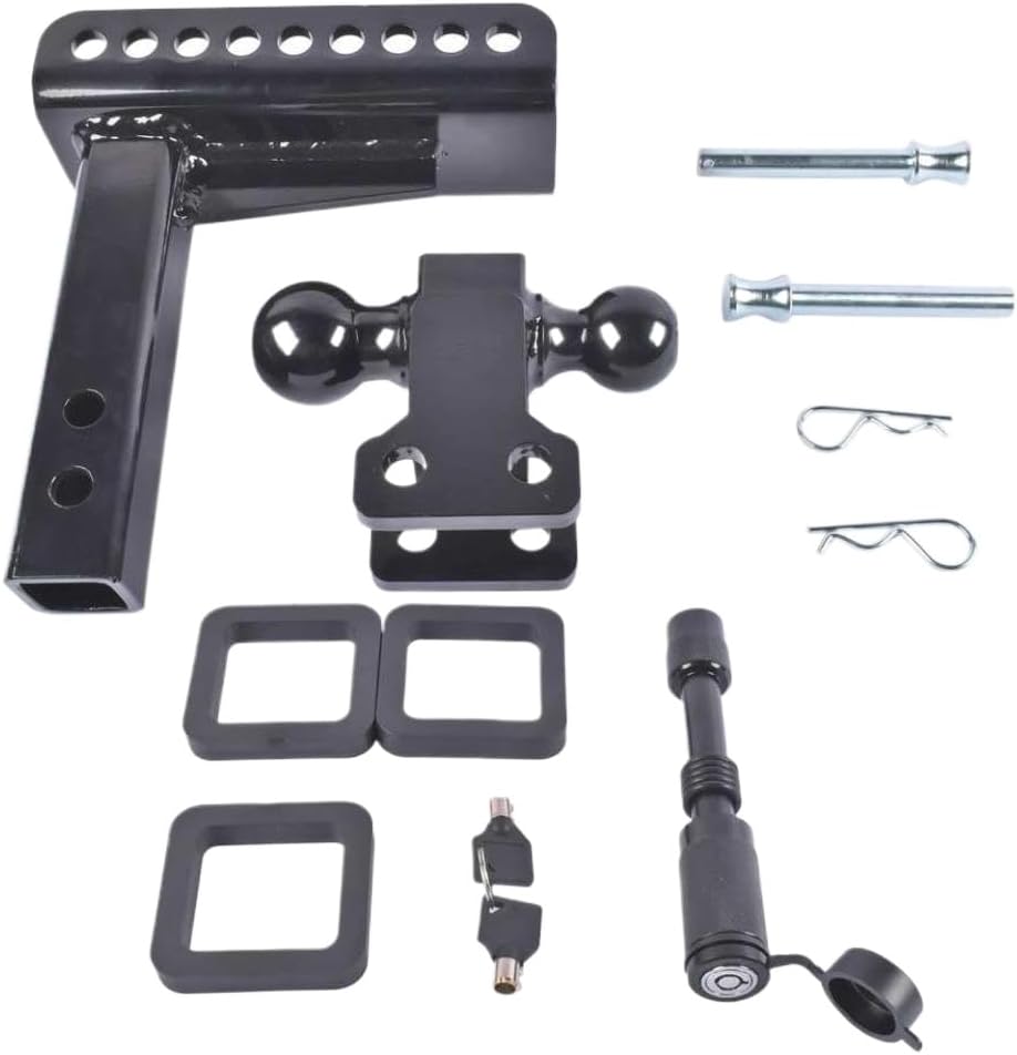 Adjustable Carbon Steel Trailer Hitch for 2 Inch Receiver Compatible with Heavy Trucks RVS