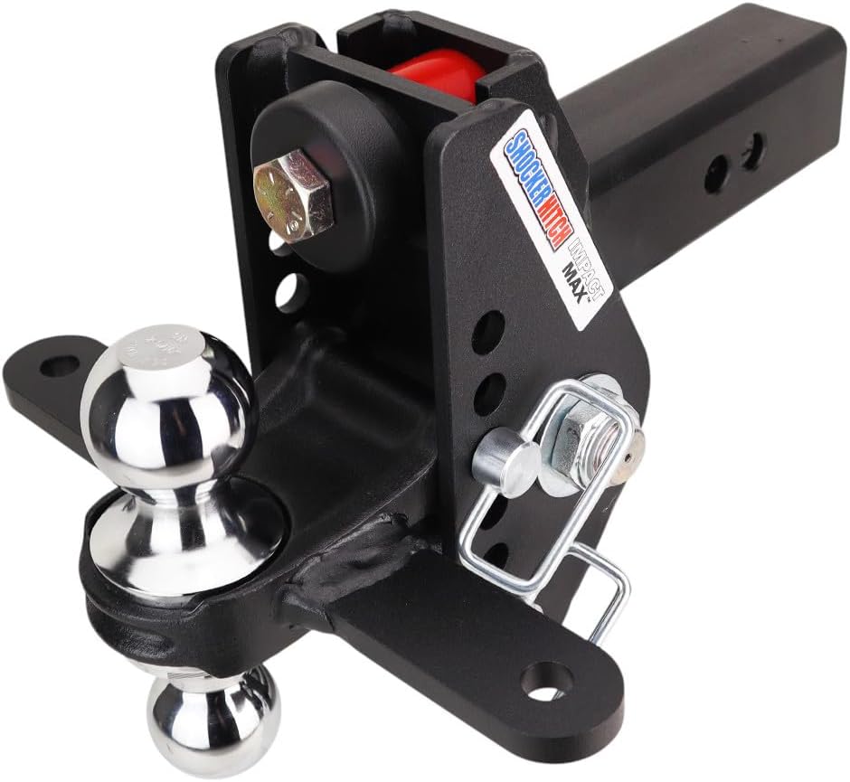 Shocker Impact Max Sway Control Cushion Combo Ball Hitch Fits 2-1/2" Hitch & Has Chrome Combo 2" & 2-5/16" Balls - 20,000 lbs