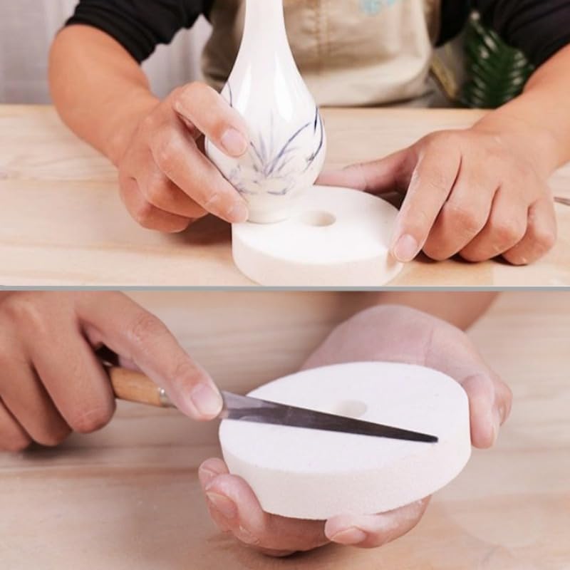 1pc Ceramic Bottom Grinding Stone 3.94inch Round Polished Stone Tool Grinding Ceramic Cleaning Bottom Sticky Glaze Special Pottery Tool 100/300g